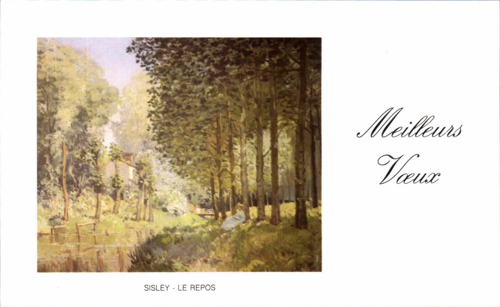 Sisley - Le Repos — reproduction d'œuvre — Meilleurs Vœux