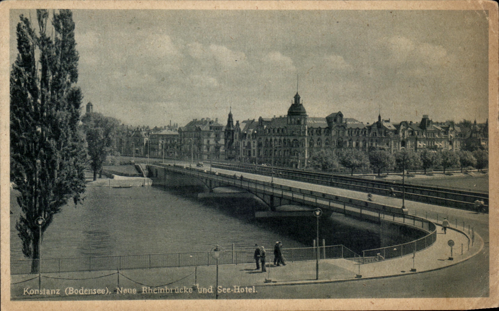 CPA Konstanz Neue Rheinbrucke aund See Hotel