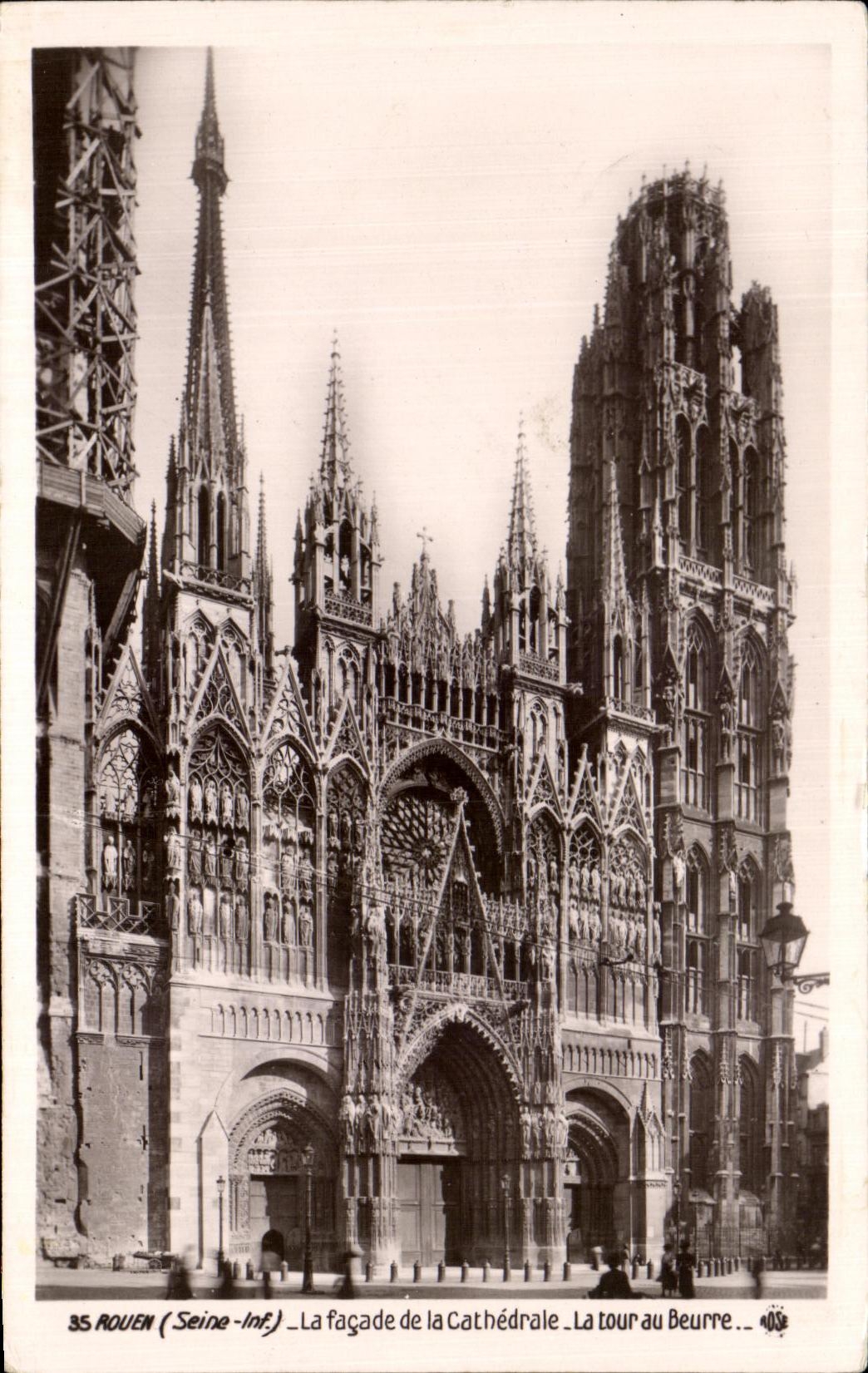 CPA Rouen La Facade de la Cathedrale La Tour au Beurre