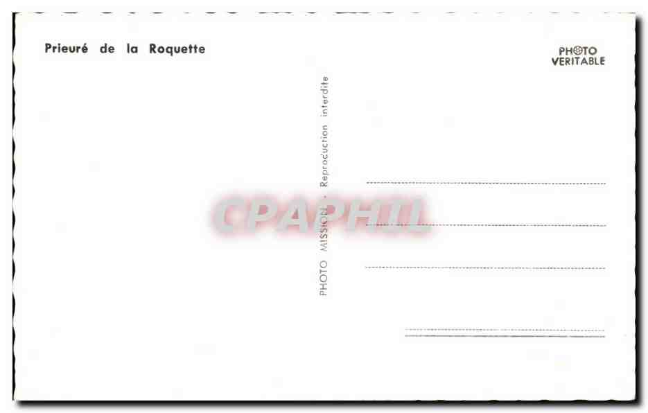 CPA Prieure de la Roquette  — Rückseite