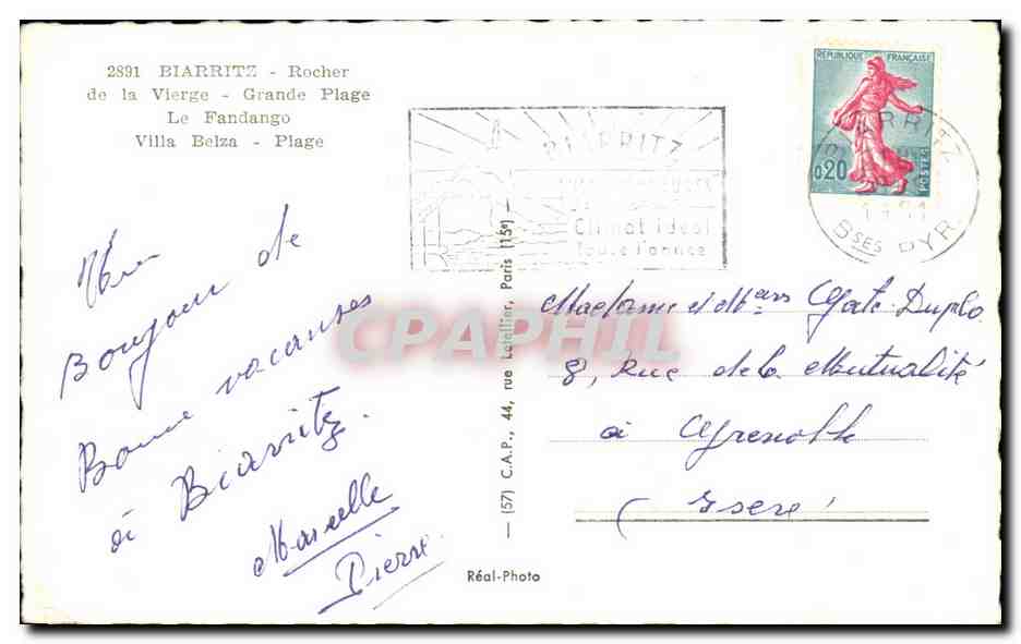 CPA Biarritz Folklore Danse  — Verso