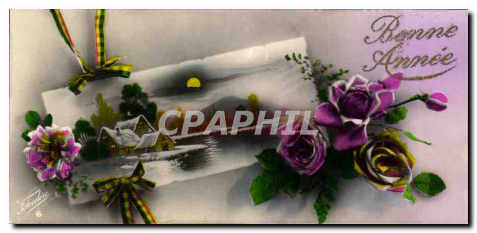 CPA Fantaisie Fleurs Bonne Annee
