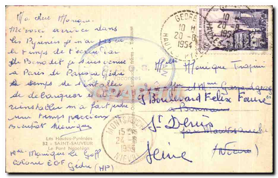 Pont Napoléon — Les Hautes-Pyrénées — éditeur: Laubachot frères — Verso