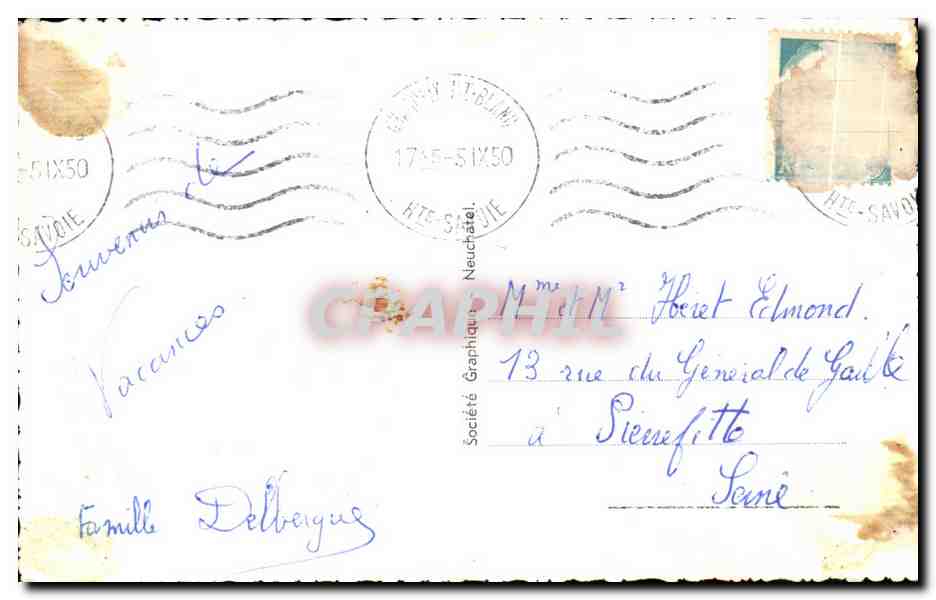 CPA Chamonix et le Brevent — Verso