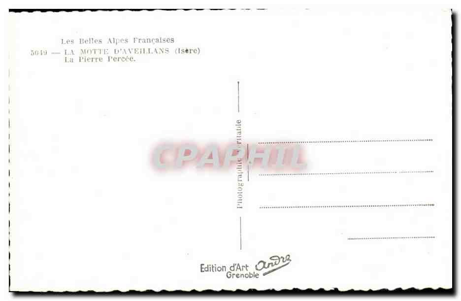 La Motte d'Aveillans — La Pierre Percée — André, n°5049 — Verso