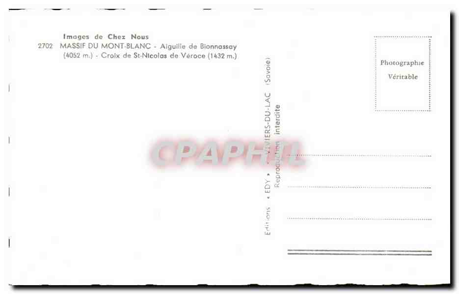 Croix de St-Nicolas de Véroce — Aiguille de Bionnassay — Éditions EDY — Reverso