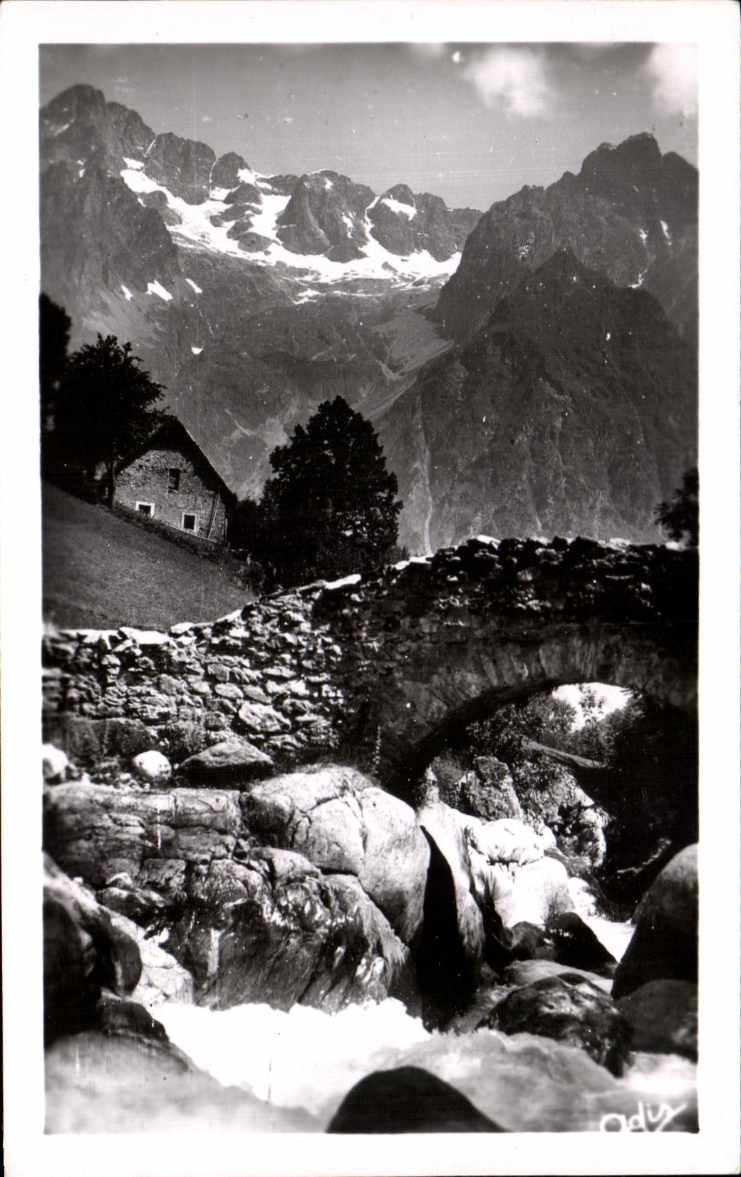 CPA Les Alpes Le Valgaudemar Le Pont des Oulles Et le mont Olan