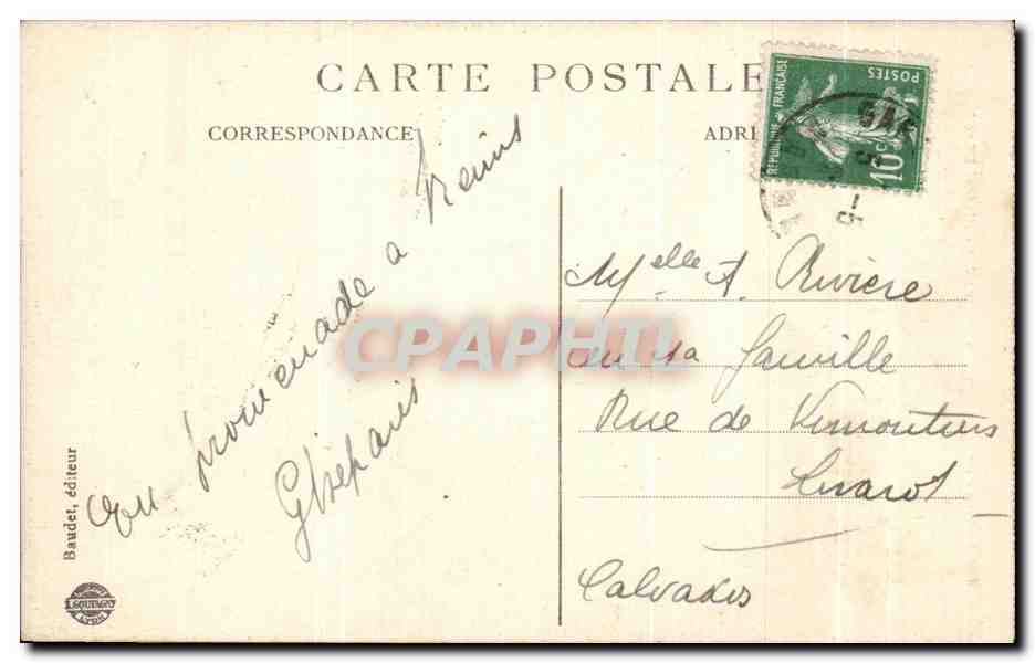 CPA Reims La Cathedrale avant la Guerre — Rückseite