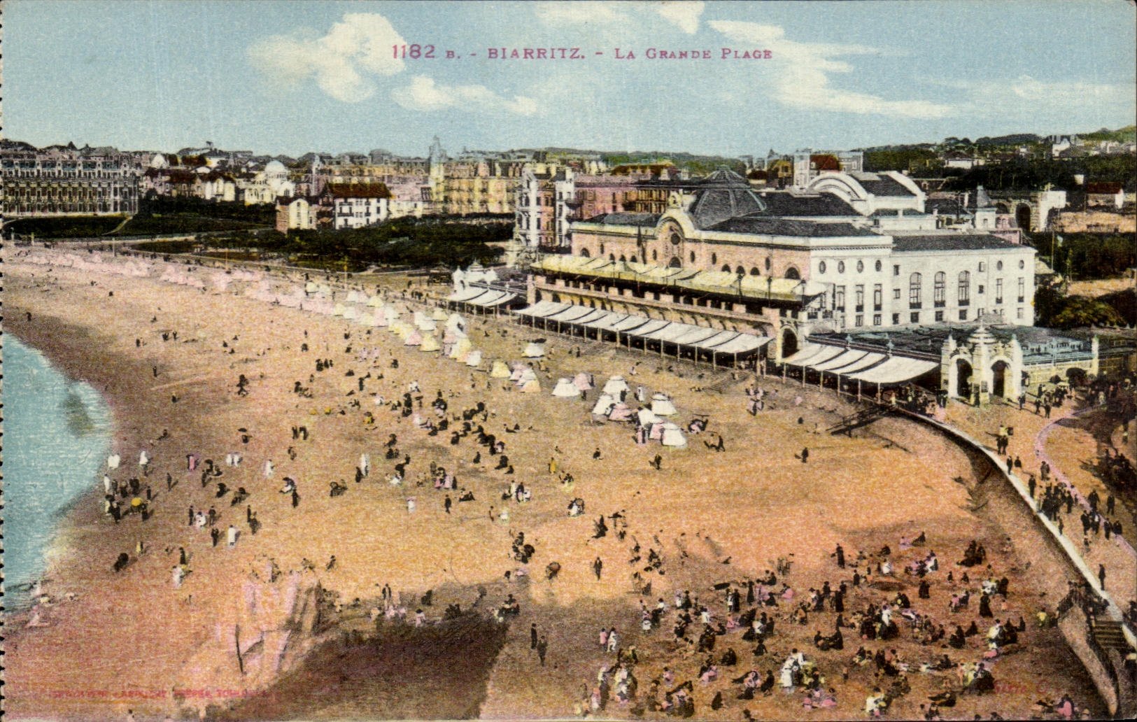 Biarritz - La Grande Plage — vue aérienne — éditeur Léon Léonard, n° 1182 b