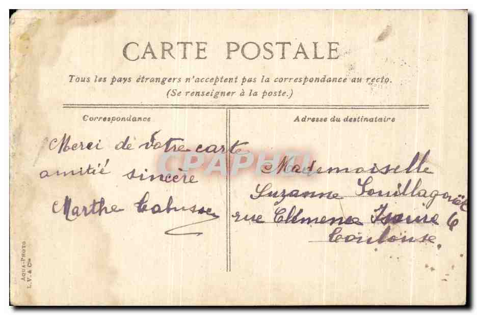 CPA Belfort La Prefecture  — Verso