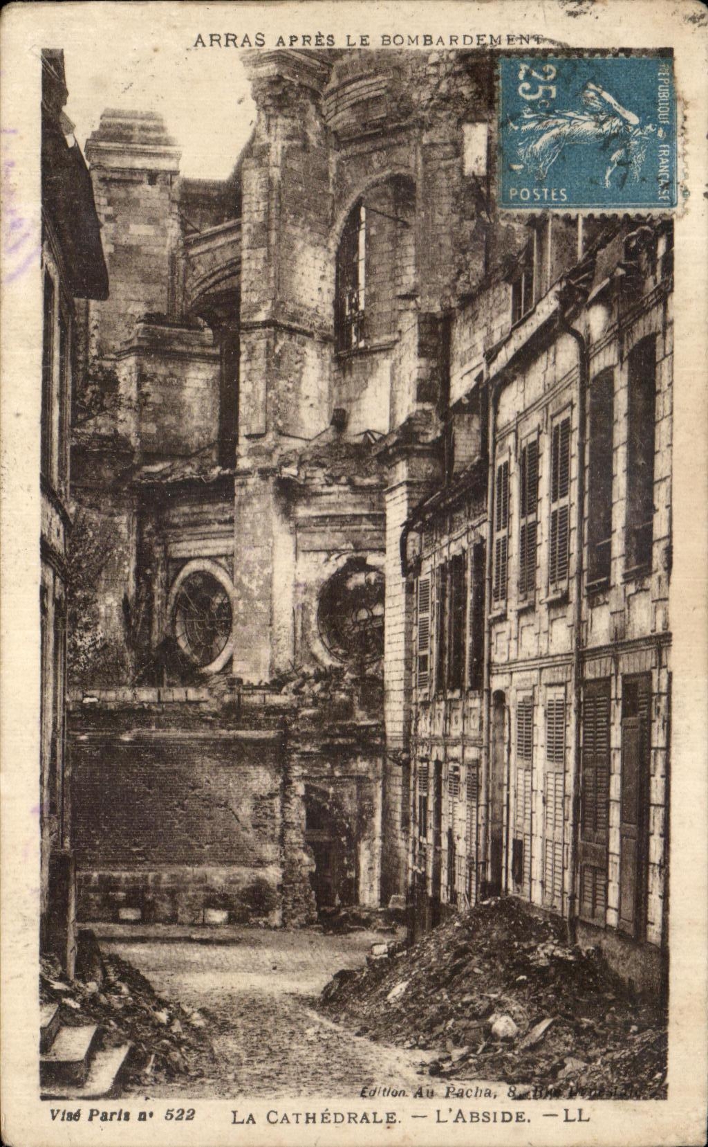 CPA Arras Apres Le Bombardement La Cathedrale L'abside Militaria