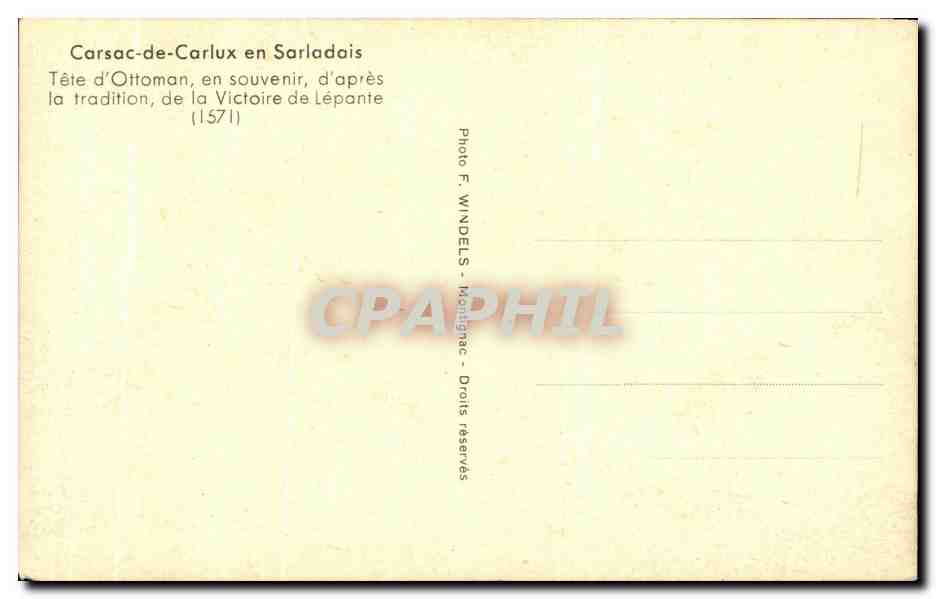 Tête d'Ottoman, en souvenir de la Victoire de Lépante (1571) — Carsac-de-Carlux en Sarladais — Photo F. WINDELS - Montignac — Reverso