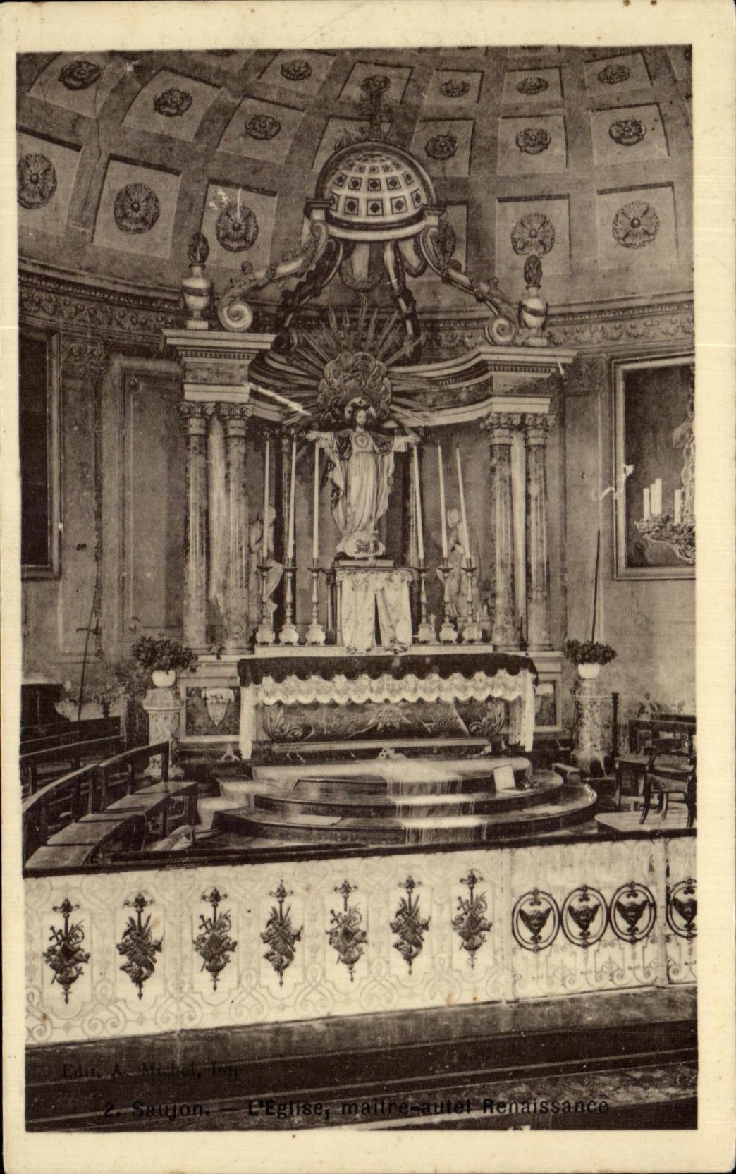 CPA Saujon Eglise Maitre autel Renaissance