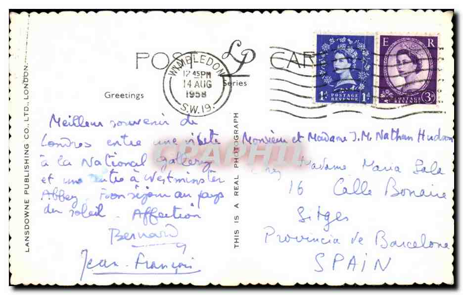 CPA Houses Of Parliament Westminster Abbey County Hall London Drom The Air — Rückseite