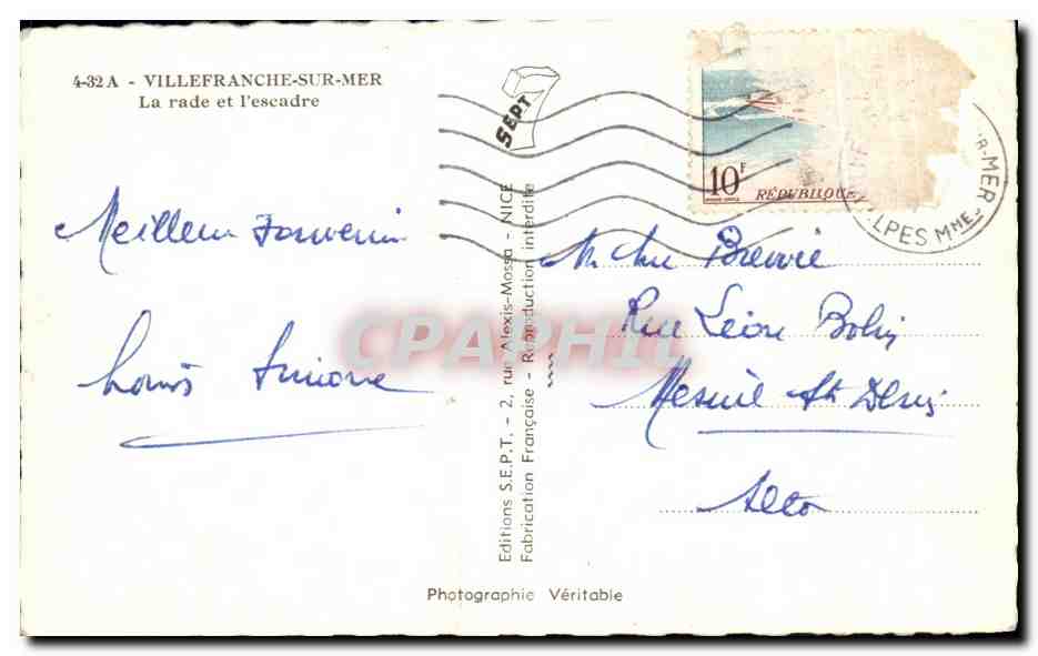 La rade et l'escadre — Villefranche-sur-Mer — Éditions S.E.P.T. — Back
