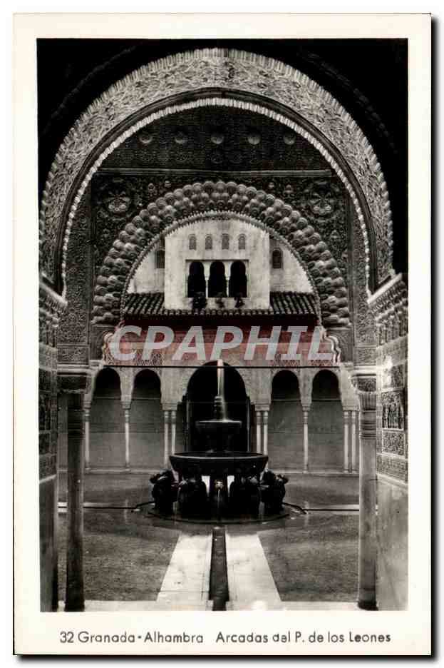 CPA Granada Alhambra Arcadas Del P De Los Leones
