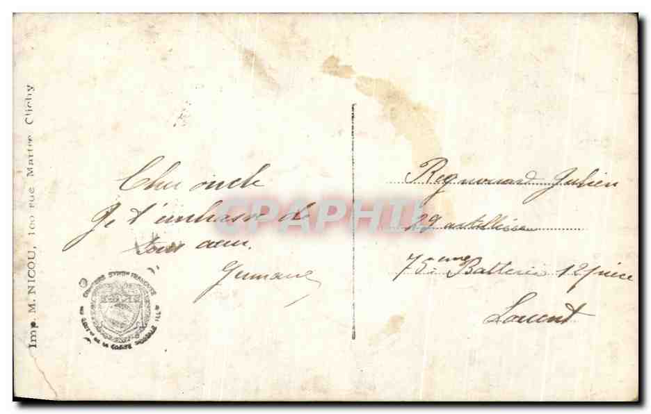 CPA La charge des cuirassiers Militaria Dragons — Rückseite