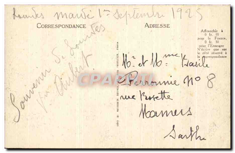 CPA Lourdes Le Chateau Fort — Verso