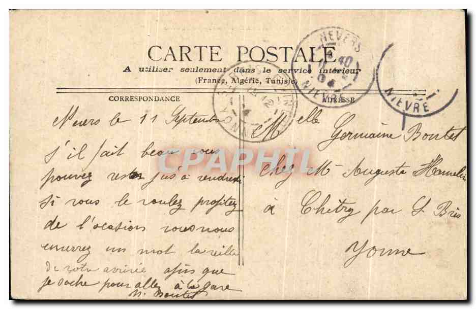 El Castillo de Fontainebleau — vista de los jardines y del castillo — editor no identificado — Reverso
