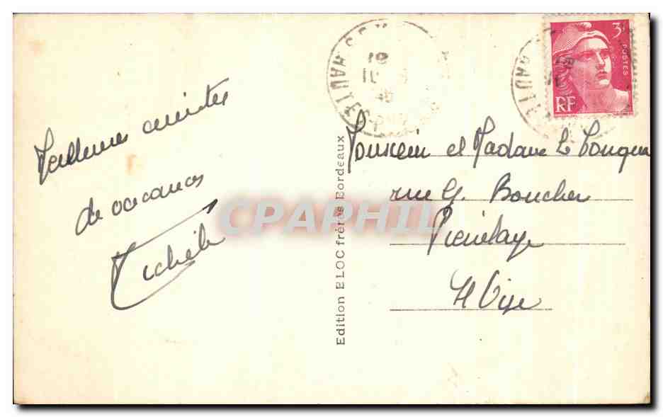 Le Lac d'Artouste — (1964 m) — Maison des Cardes — Édition ELOC frères Bordeaux — Verso