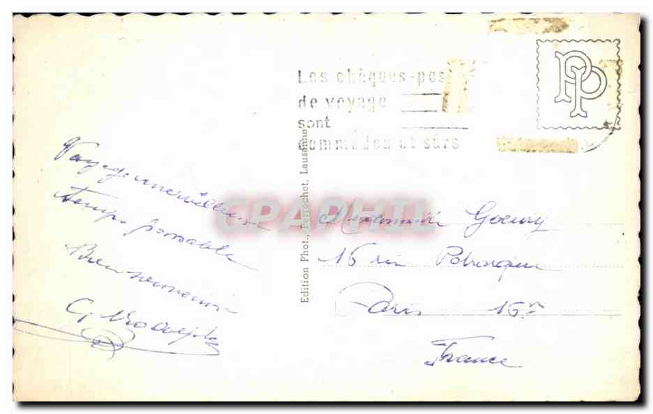 CPSM Lacs de Neuchatel et Moral Panorama des Alpes Suisse — Rückseite
