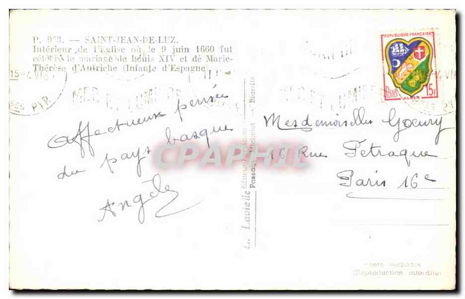 Intérieur de l'église Saint-Jean-de-Luz — P. 93 — Éditeur L. Lavielle — Reverso
