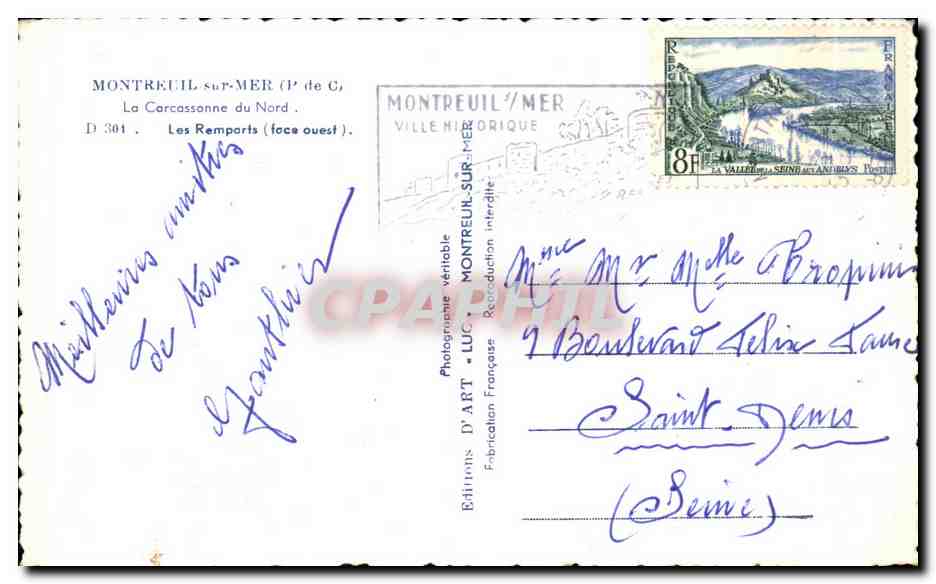 Les Remparts (face ouest) — Montreuil-sur-Mer (Pas-de-Calais) — Éditions D'ART — Verso