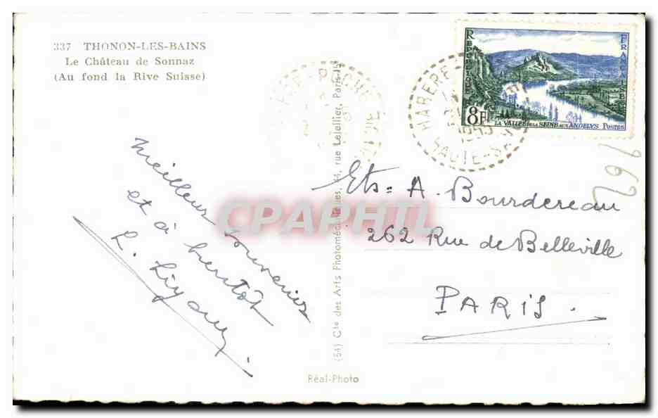 Le Château de Sonnaz — Au fond la Rive Suisse — Cie des Arts Photomécaniques, Thonon-les-Bains — Back