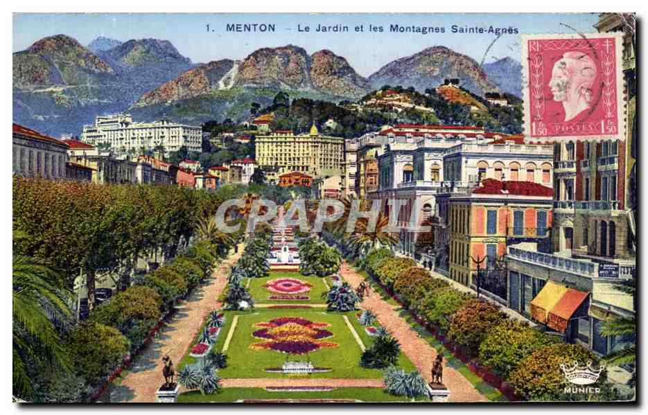 CPA Menton Le Jardin et les Montagnes Sainte Agnes