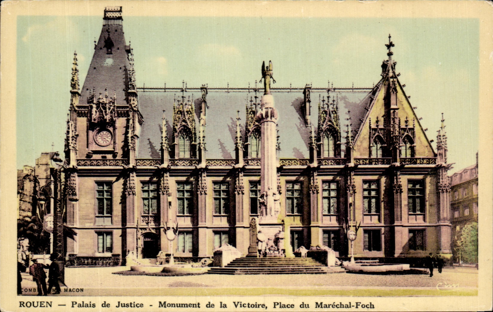 CPA Rouen Palais de Justice Monument de la Victoire Place du Marechal Foch