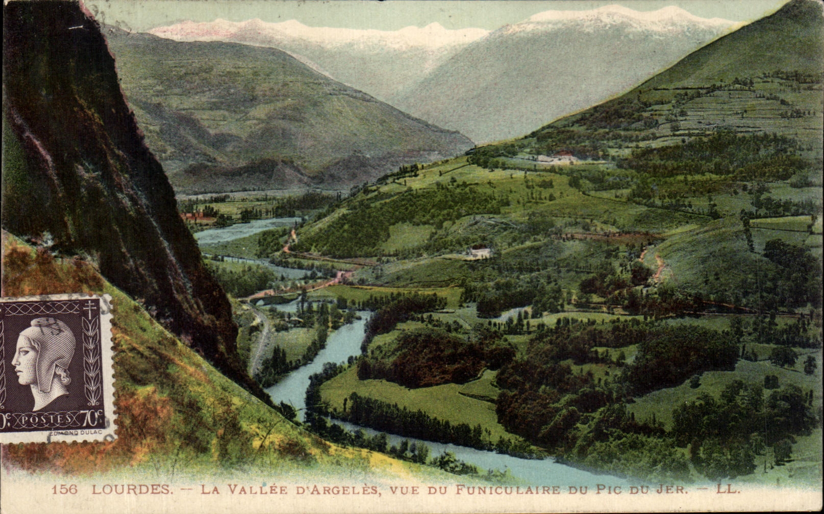 CPA Lourdes La Vallee D'Argeles Vue Du Funiculaire Du Pic Du Jer