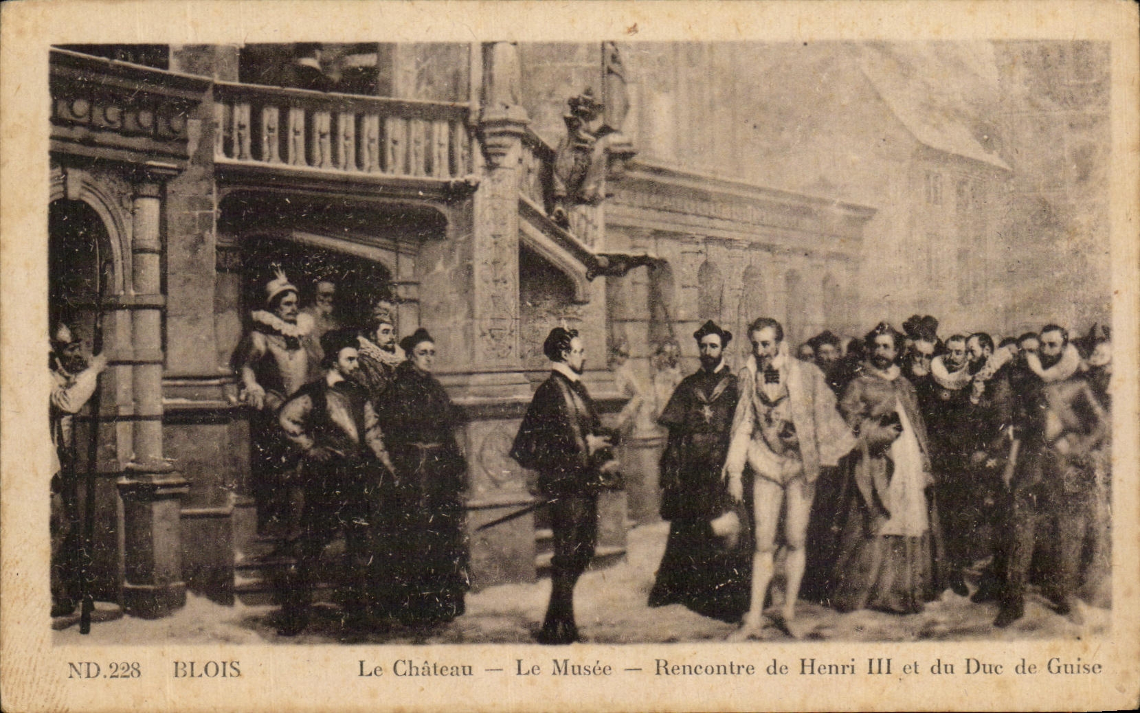 CPA Blois Le Chateau La Musee Rencontre de Henri III et du duc de Guise 