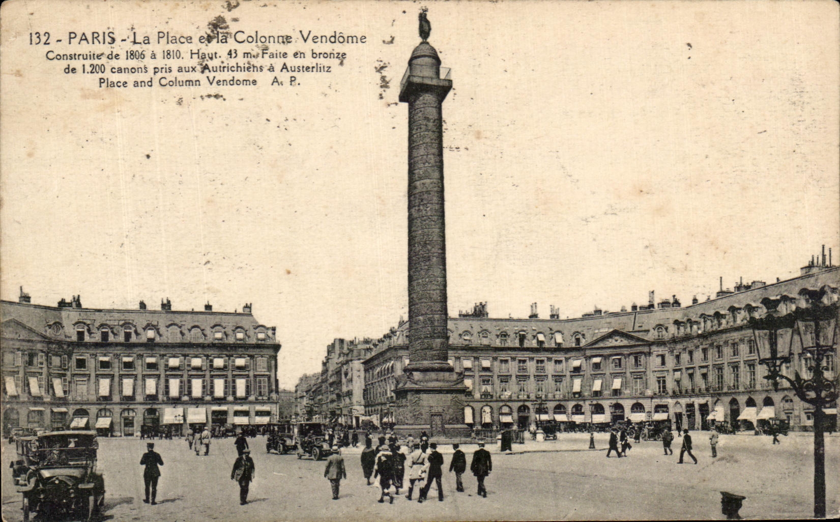 CPA Paris La Place et la Colonne Vendome