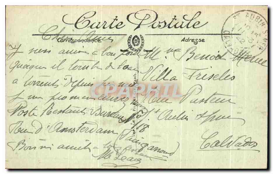 CPA Paris Le Palais du Luxembourg — Rückseite