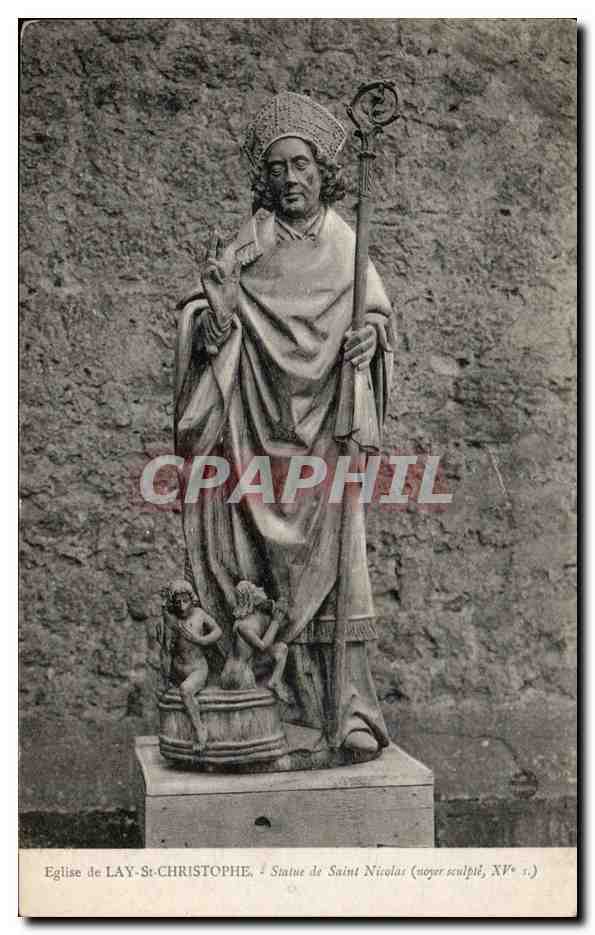 CPA Eglise de Lay St Christophe Statue de Saint Nicolas 