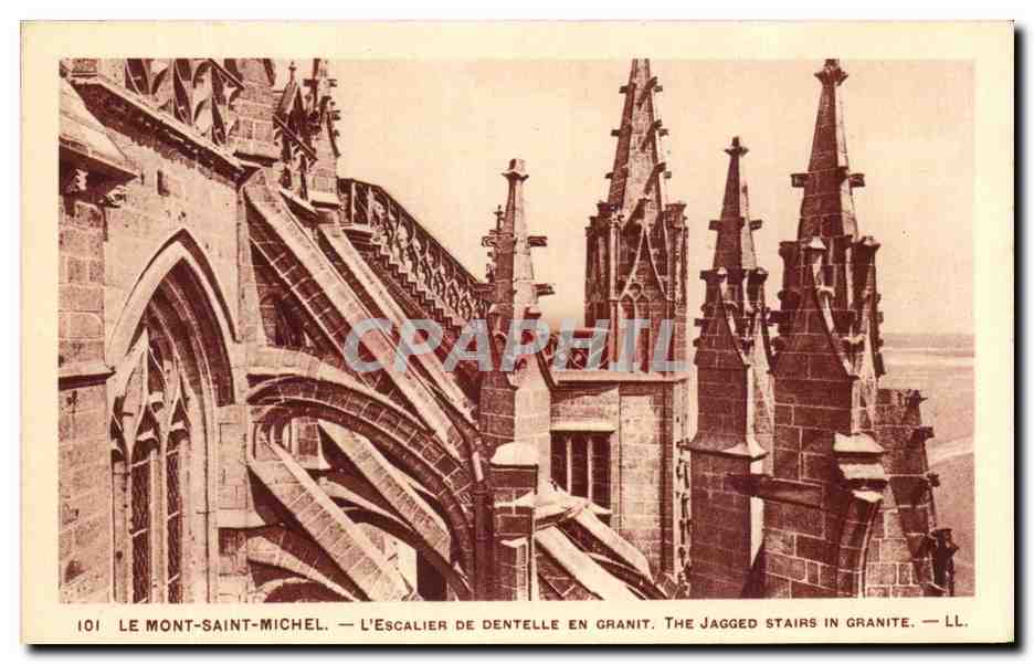 CPA Le Mont Saint Michel L'escalier De Dentelle En Granit 