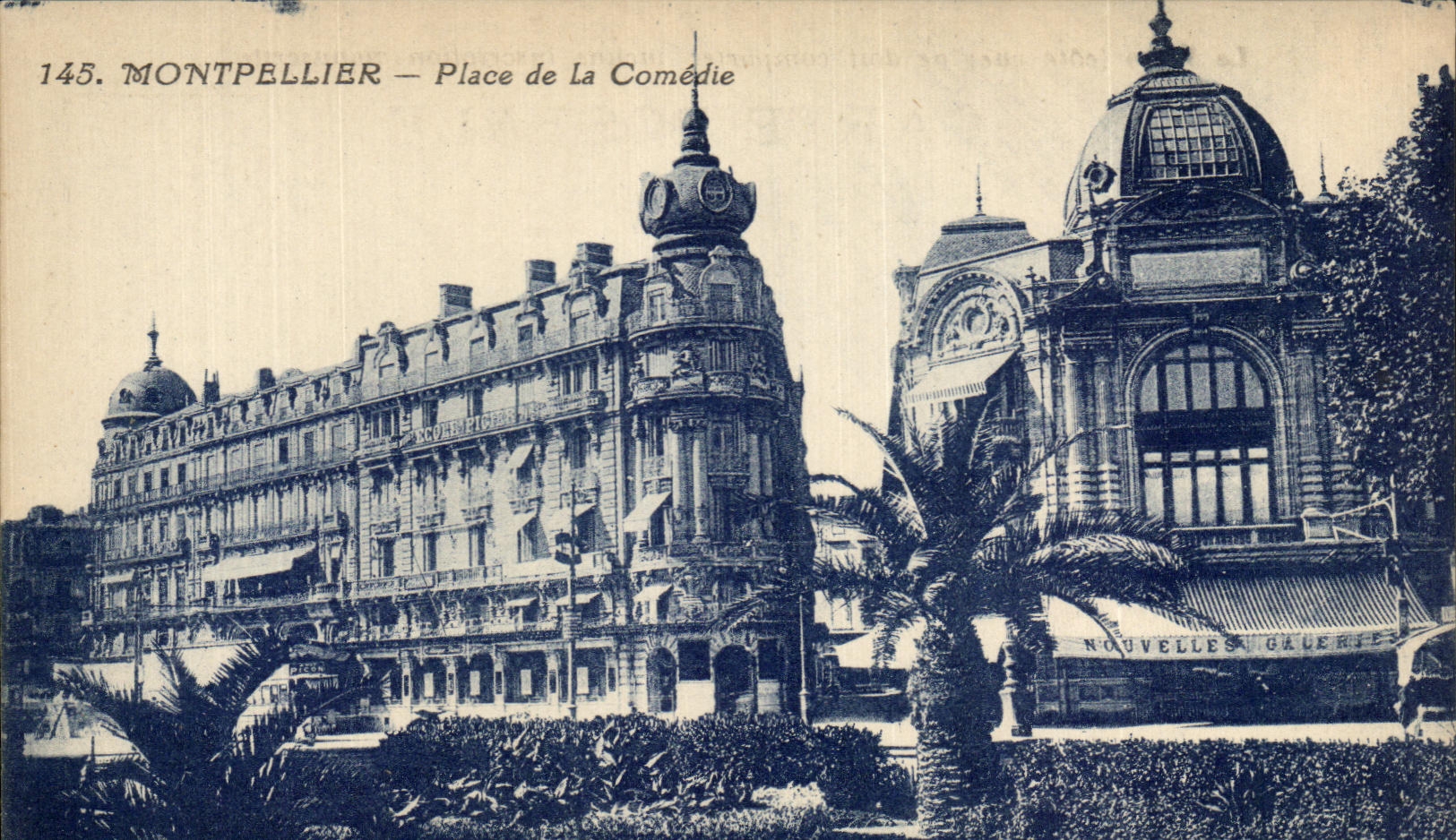 Montpellier — Place de La Comédie — J. Asiat, éditeur Montpellier, n° 145