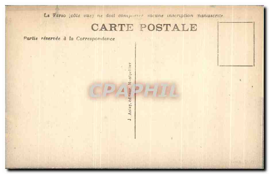Montpellier — Place de La Comédie — J. Asiat, éditeur Montpellier, n° 145 — Back