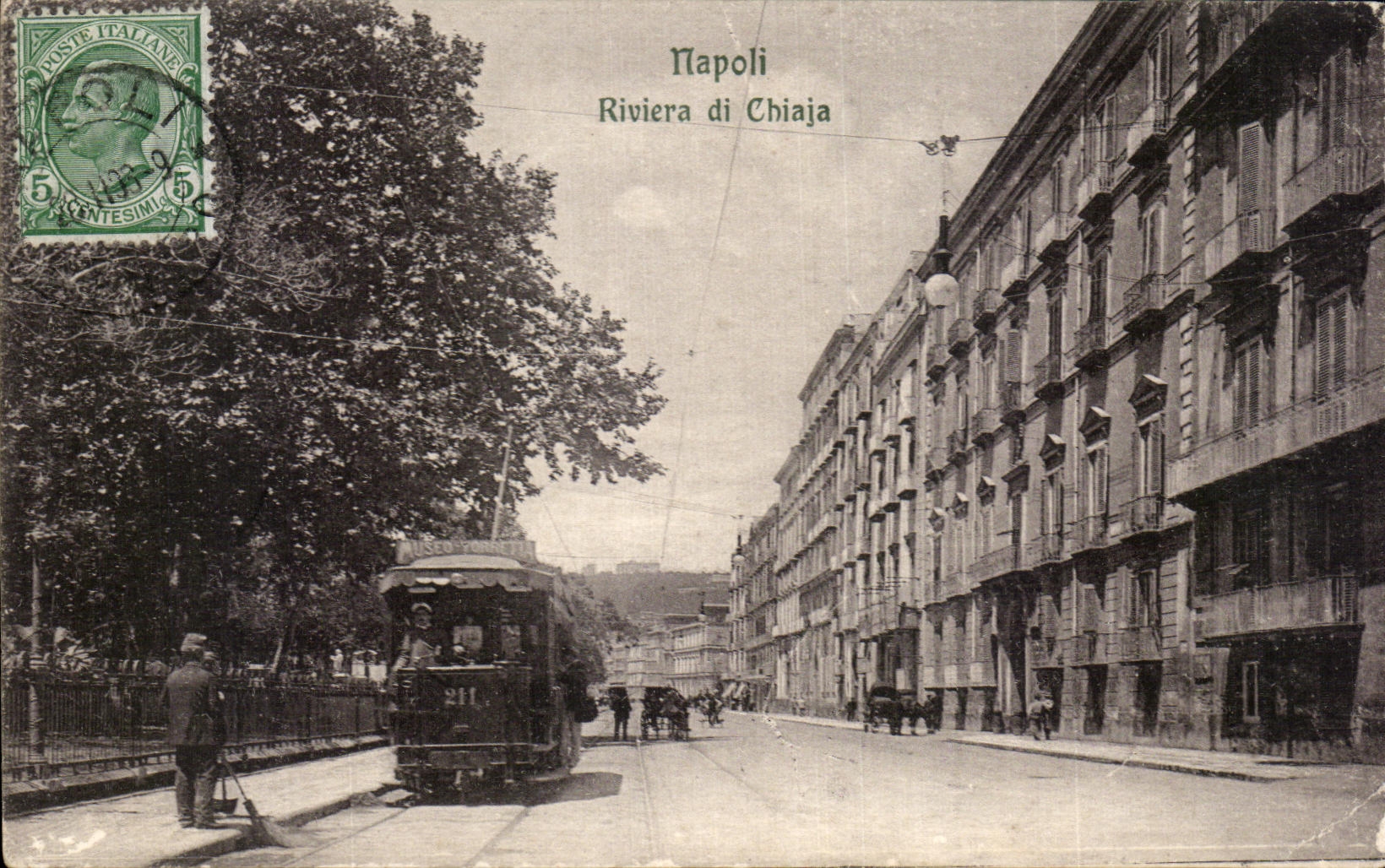 CPA Napoli Riviera di Chiaja Tramway