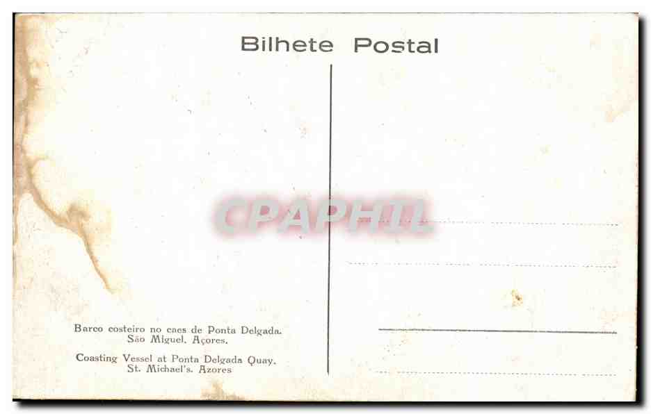 CPA barco costerio no caes de Ponta Delgada Sao Miguel Acores Bateau — Back