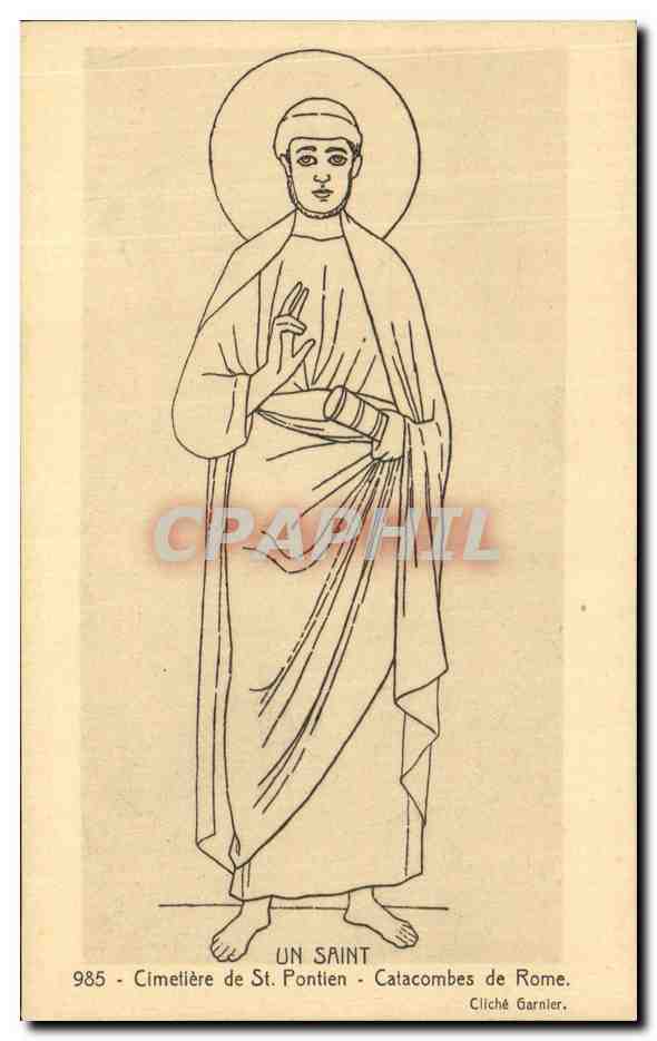 CPA Un Saint Cimetiere de St Pontien Catacombes de Rome