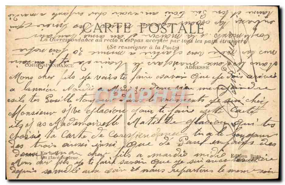 CPA Fantaisie Femme  — Rückseite
