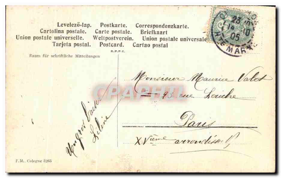 CPA Fantaisie Femme  — Verso