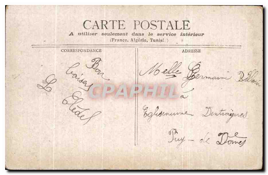 Portrait de femme — style Art Nouveau — carte postale intérieure — Verso