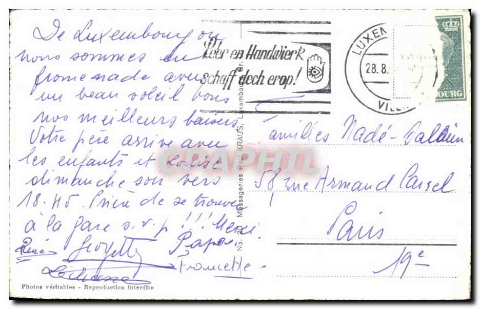 Luxemburg — Panoramablick — Verlag: Kraus — Rückseite