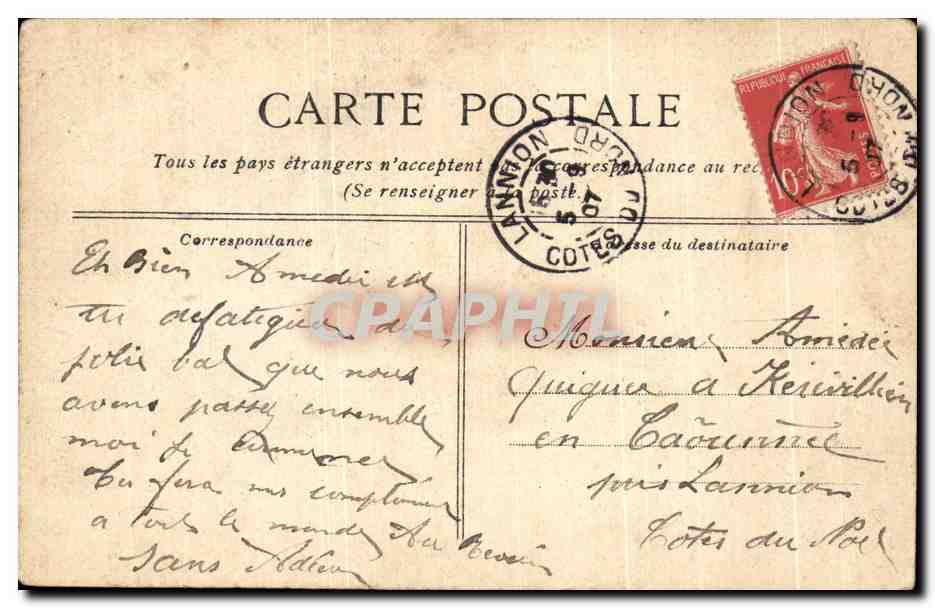 CPA L'Invitation a la Danse Fantaisie  — Rückseite
