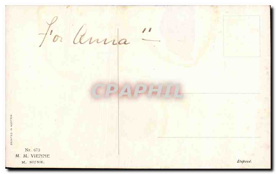 Woman with Flowers — Vienna — M. M. Vienna, No. 673 — Back