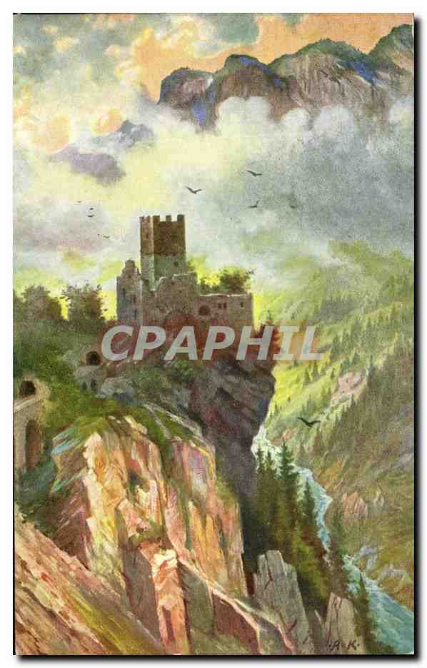 CPA Albulabahn Ruine Campi 