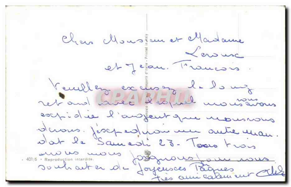 CPA Enfants Joyeuses Paques Oeuf  — Rückseite