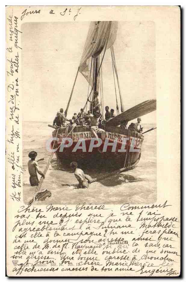 Bateau à voile à Simiane — Carte postale de voyage — Éditeur Artistic, série n°15